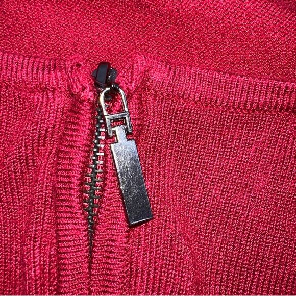 Ashley Stewart Women's Plus Sized Zip Up Red Cardigan w/Long Sleeves Size 26 - Picture 8 of 8